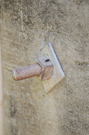 close up rusty nut and boltの写真素材