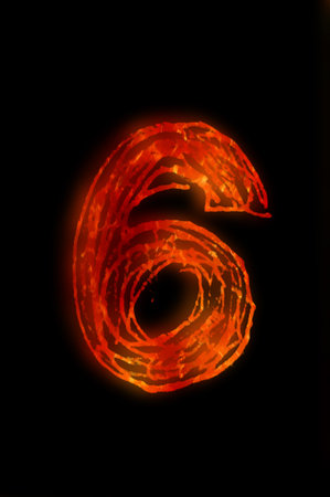 six fire numberの写真素材