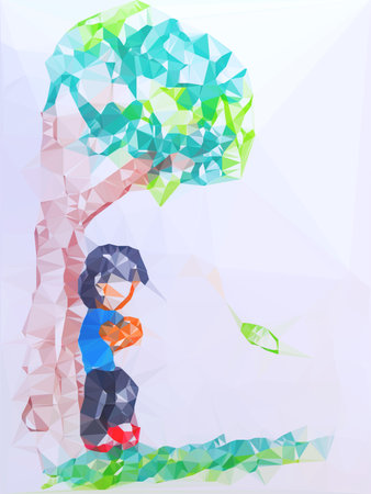 art polygon man cartoonの写真素材