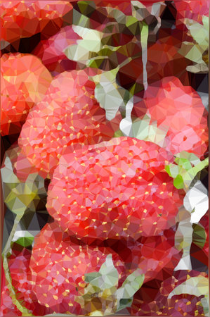 Low polygon red strawberryの写真素材