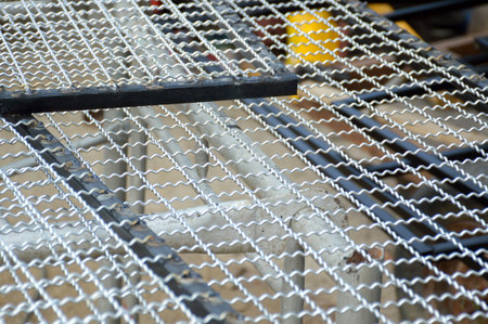 close up steel wire cage texture