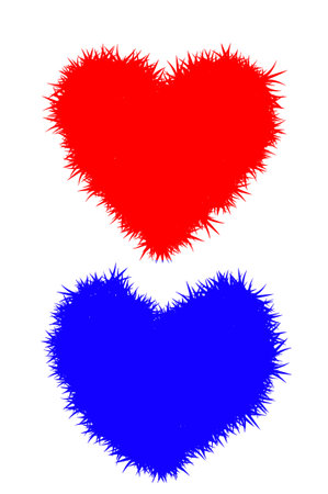 art color heart on white backgroundの写真素材