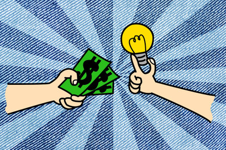 Idea to money illustration backgroundの写真素材