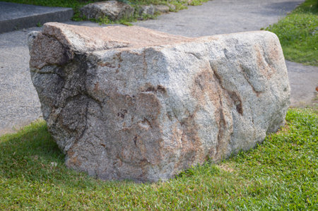 big stone in nature gardenの写真素材