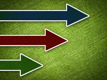 art color arrow on grunge green illustration backgroundの写真素材