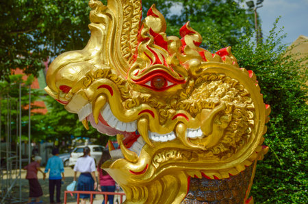Naga Statue in a Templeの写真素材