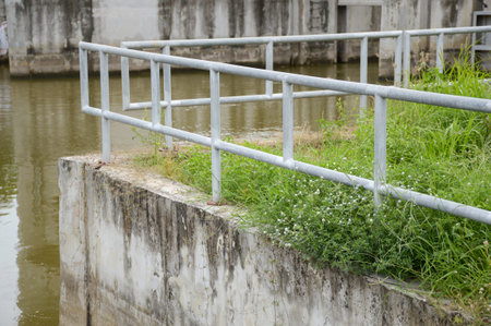 metal fence in country thailandの写真素材
