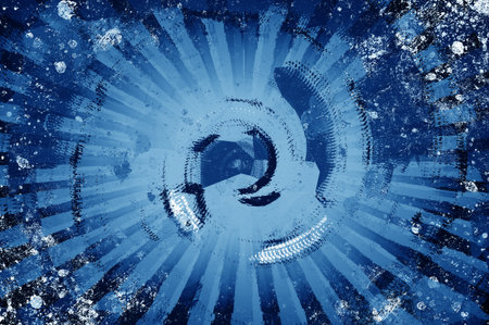 art grunge blue abstract pattern illustration backgroundの写真素材
