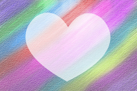 white heart on grunge color illustration backgroundの写真素材