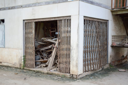 abandoned house in country Thailandの写真素材