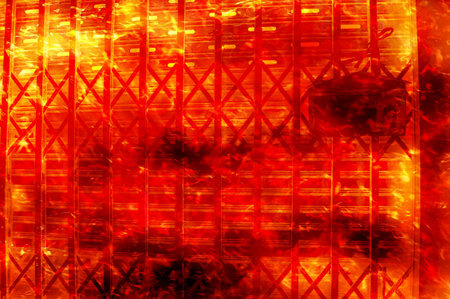 art fire burning metal wall pattern illustration background