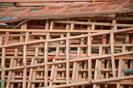 close up dry plywood on the ground