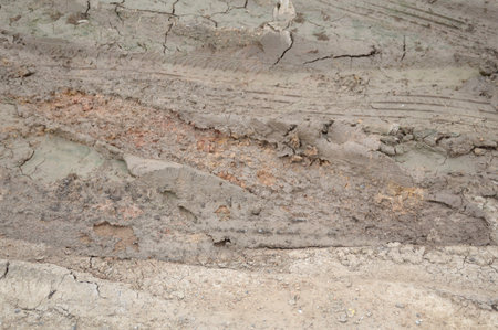 wheel track on dirt soil texture