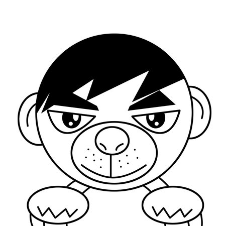 art dog man cartoon illustrationの写真素材