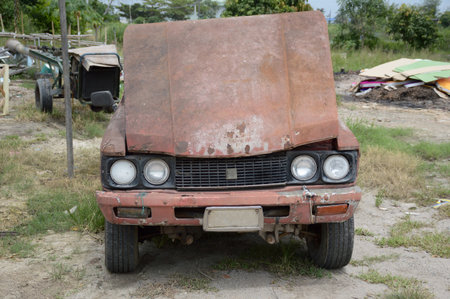 old car in country Thailandの写真素材