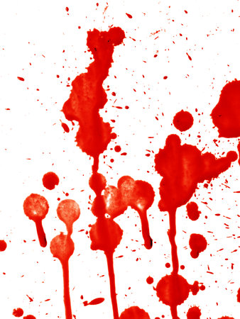 red blood on white backgroundの写真素材