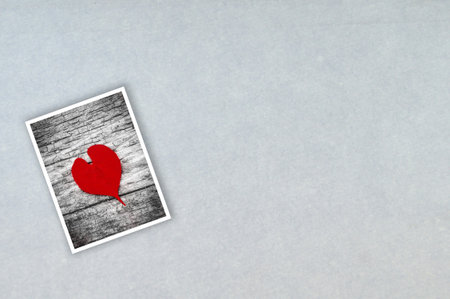heart photo on white paper for backgroundの写真素材