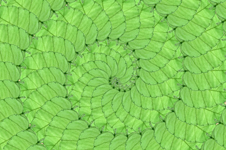 art green leaf spiral pattern illustration backgroundの写真素材