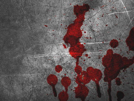 red blood on cement wall textureの写真素材