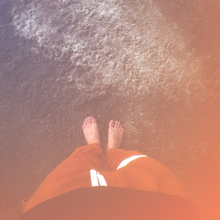 Stand on cement floorの写真素材