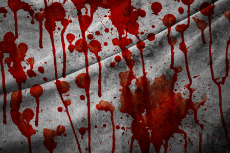 red blood on grunge fabric texture