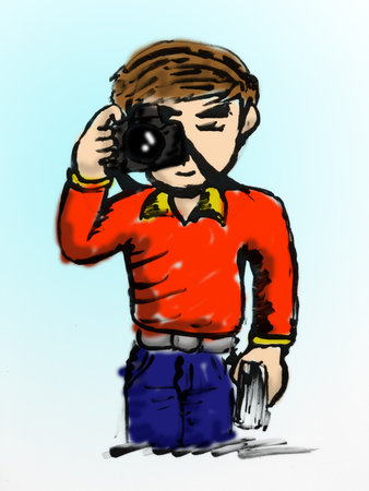cute camera man cartoon - illustrationの写真素材