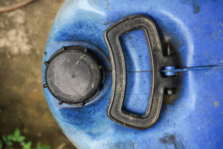 close up cap of plastic tank