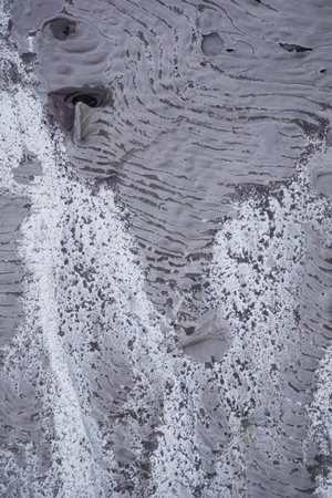 The cooled plastic after fire , environmental pollution