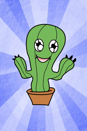 cactus cartoon illustrationの写真素材