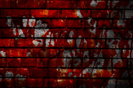 red blood on cement wall textureの写真素材