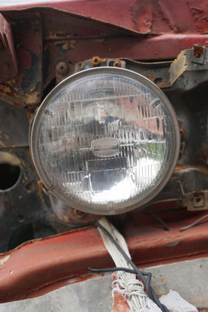 close up old headlight carの写真素材