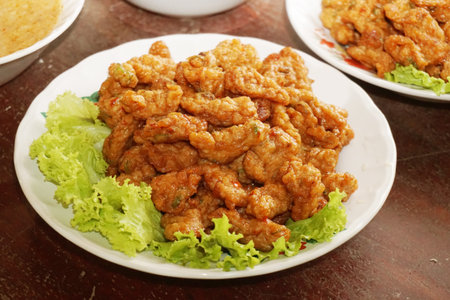 fried fish cakes - thai food styleの写真素材