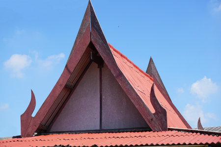 Close up pavilion roof in country Thailand