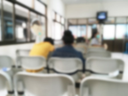 Blurred hospital counter backgroundの写真素材