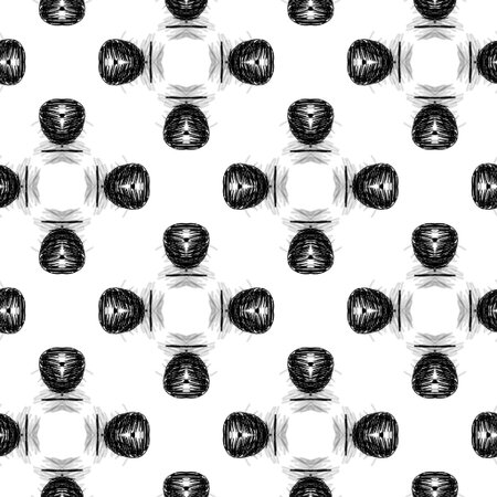 art black and white seamless abstract pattern illustration backgroundの写真素材