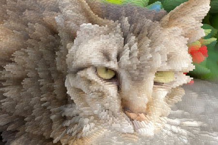 art cat block backgroundの写真素材