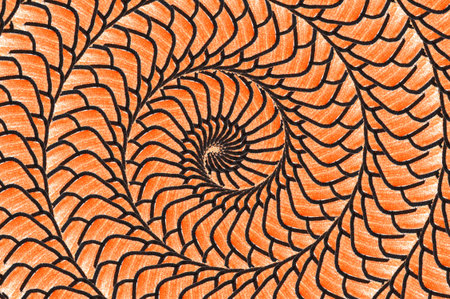 art orange color spiral abstract pattern illustration background
