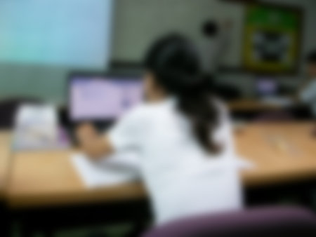 blur student in classroom for background