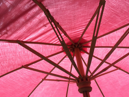 close up red umbrella textureの写真素材