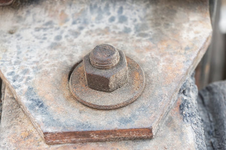 close up old rusty machine in industry site
