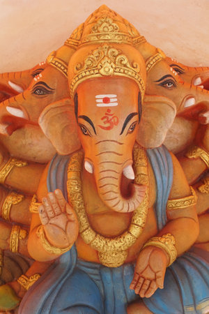 ganesha statue at public temple at Chachoengsao Thailand.の写真素材