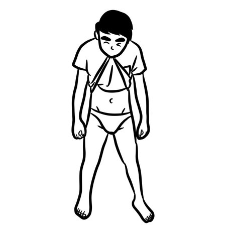 sexy man cartoon - kid drawingの写真素材