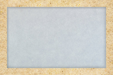 wooden frame and white paper backgroundの写真素材