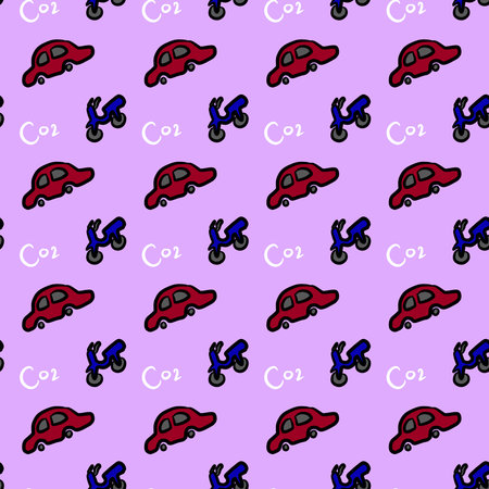 seamless pattern background of car and motorcycleの写真素材