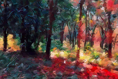 art beautiful color forest pattern backgroundの写真素材