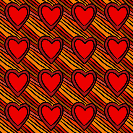 seamless pattern background of red heart