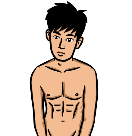 cartoon  man on white backgroundの写真素材