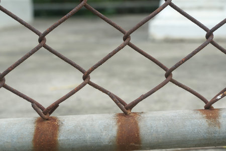 close up rusty iron net