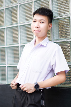 close up thai student in uniform