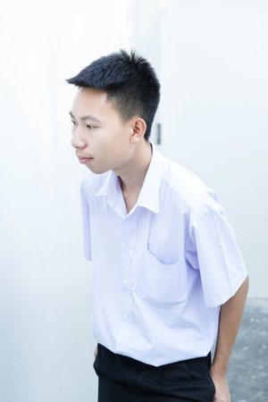 close up thai student in uniform